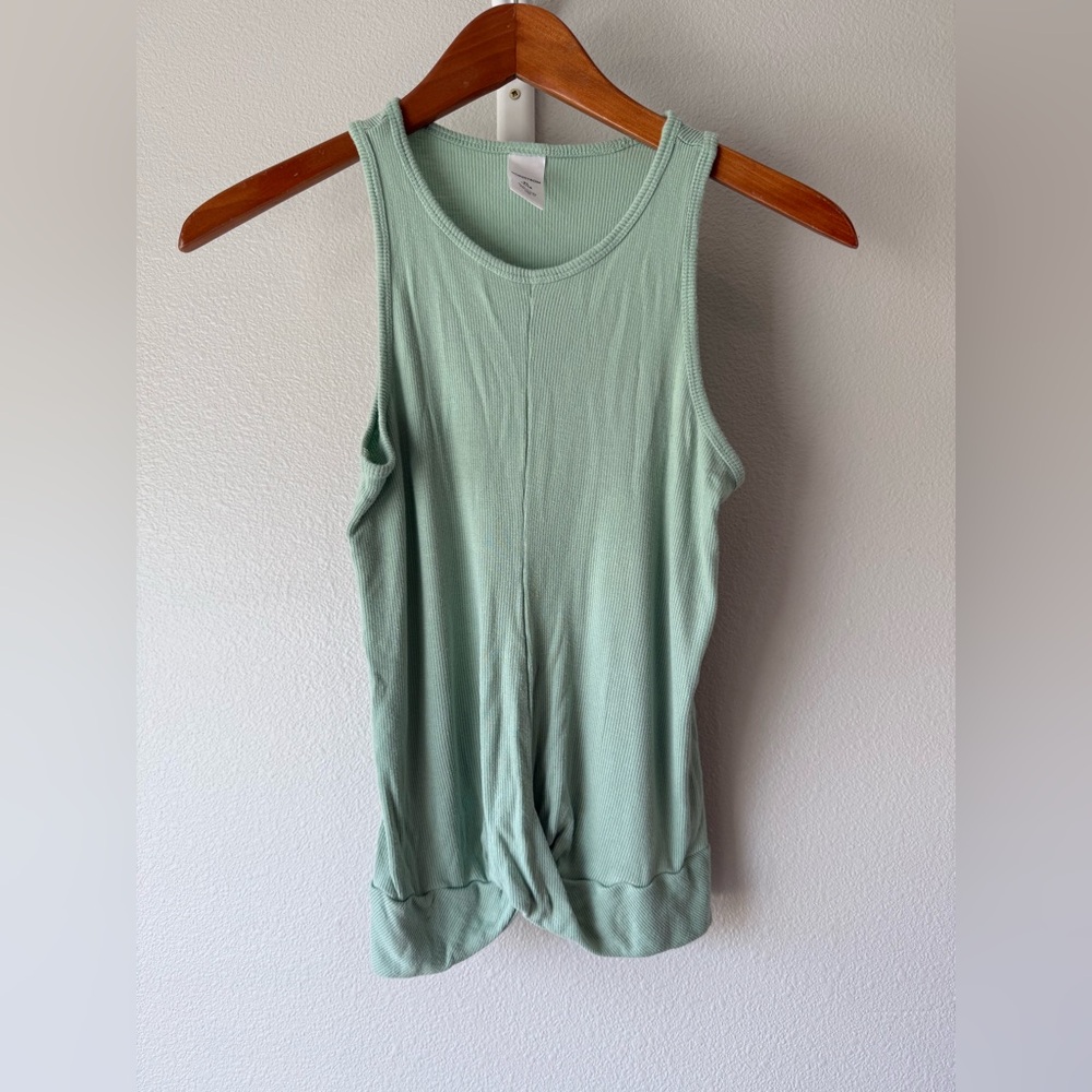 Girls Nordstrom Mint Green Twist-Hem Tank Top